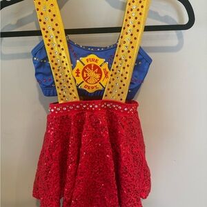 Semi-custom Balera Firefighter Dance Costume. Medium child.